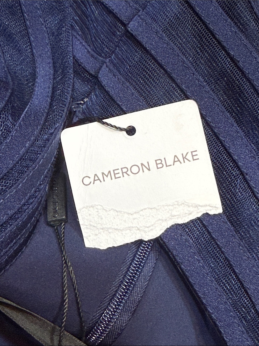 Cameron Blake navy Crepe Column Gown - Picture 7 of 8